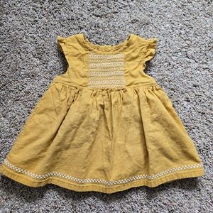 Isaac Mizrahi New York Mustard Dress with Embroidery 12 Months